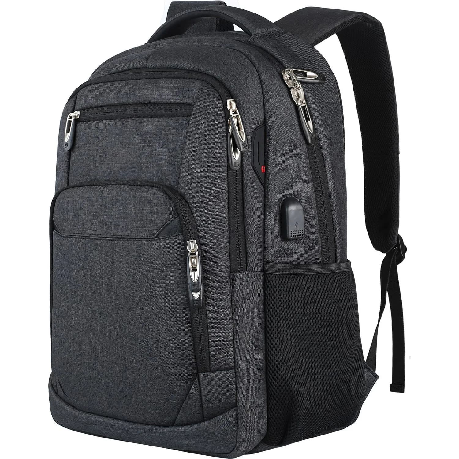 Czarny Plecak Męski na Laptopa z Ochroną na Obiektyw - Wodoodporny, Duża Pojemność 🎒
